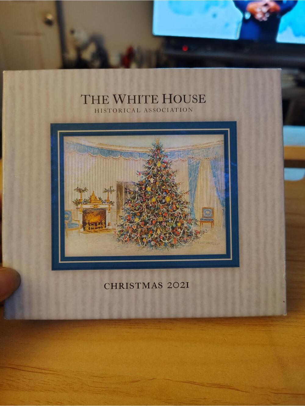 White House Historical Association Christmas Ornament 2021 LBJ Blue Room Tree